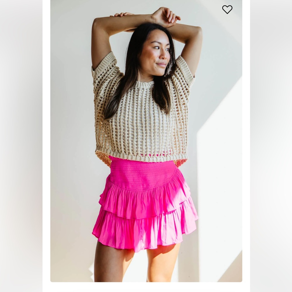 Mustard Seed Pink Textured Fabric skirt skirt tennis pickleball